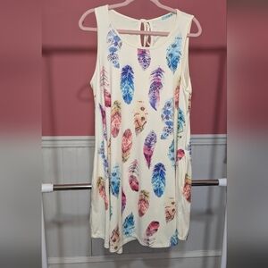 Boutique P.S. Kate Sleeveless Feather Print Dress